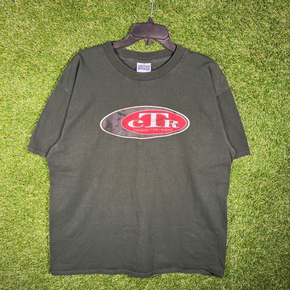 Vintage Gildan CTR Choose The Right T Shirt Men XL Forest Green Graphic Tee 2000